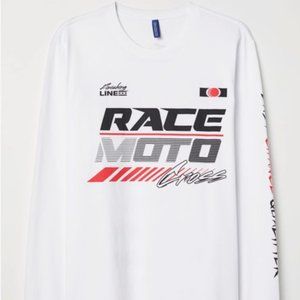 H&M Race moto full detailed long-sleeve men T shirt sweatshirt